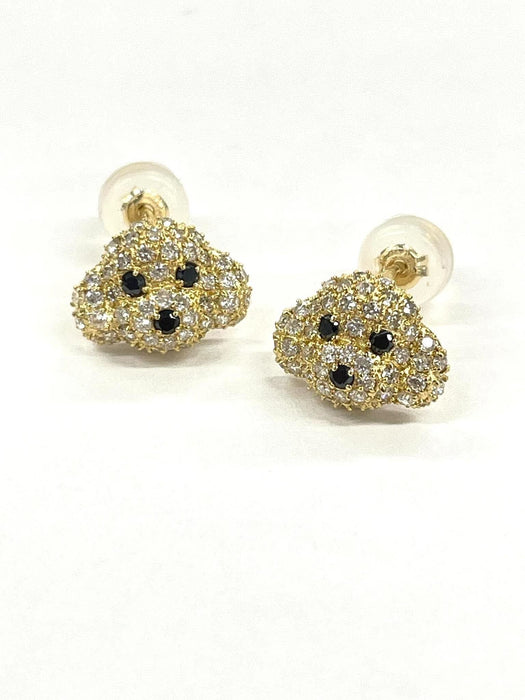 NO BRAND Dog Diamond Earrings