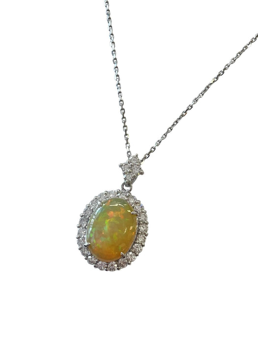 NO BRAND Opal Diamond Necklace