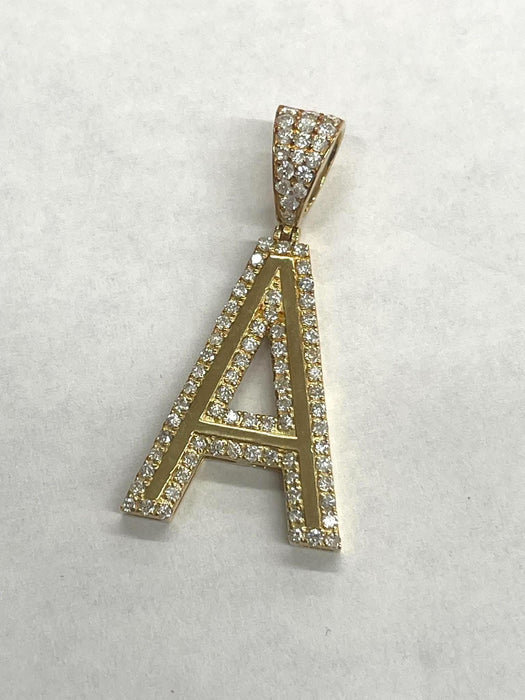 NO BRAND Initial A Diamond Top Pendant