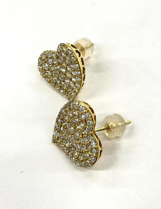 NO BRAND Heart Diamond Earrings