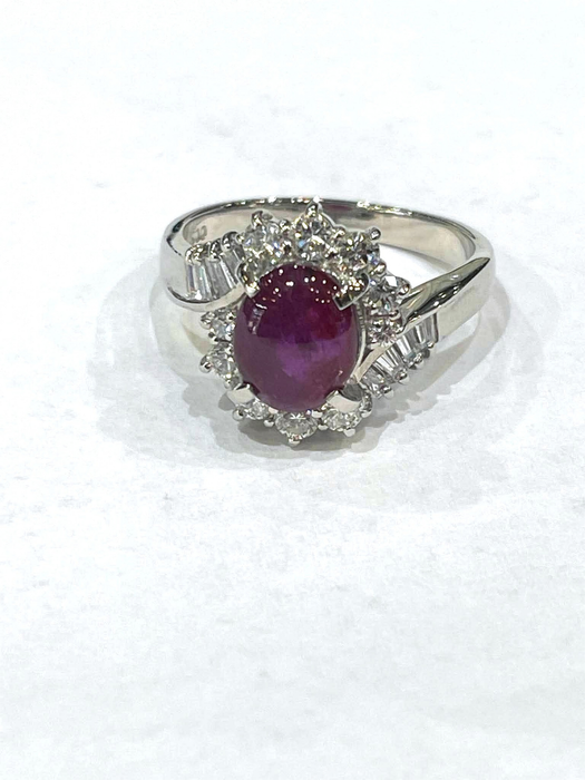 NO BRAND Star Ruby & Diamond Ring