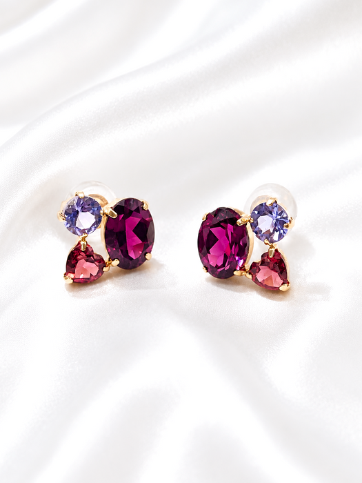 NO BRAND 3P Shape Multicolor Stud Earrings