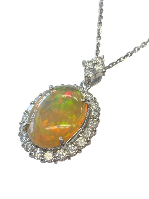 NO BRAND Opal Diamond Necklace