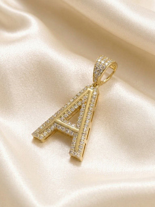 NO BRAND Initial A Diamond Top Pendant
