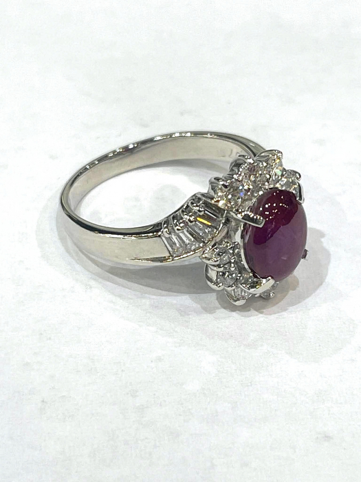 NO BRAND Star Ruby & Diamond Ring