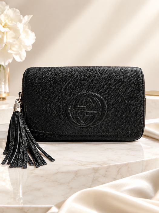 GUCCI Soho Tassel Black Shoulder Bag