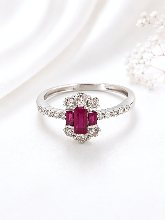 NO BRAND Ruby Diamond Ring