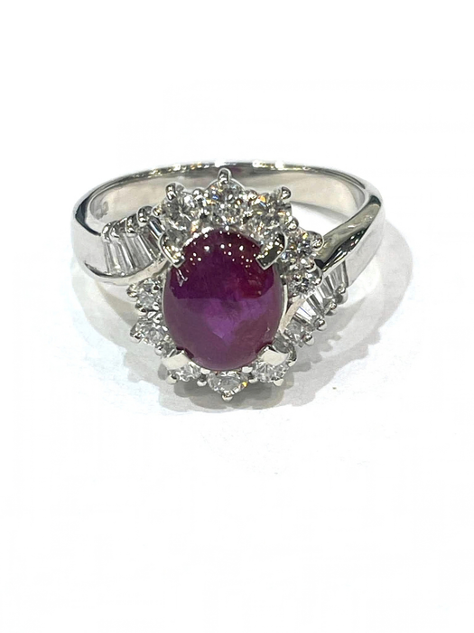 NO BRAND Star Ruby & Diamond Ring