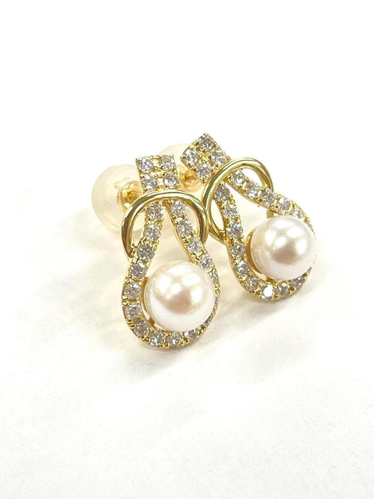 NO BRAND Pearl Diamond Earrings
