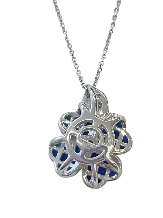 NO BRAND Clover Sapphire and Diamond Necklace