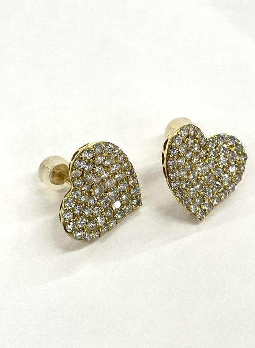 NO BRAND Heart Diamond Earrings