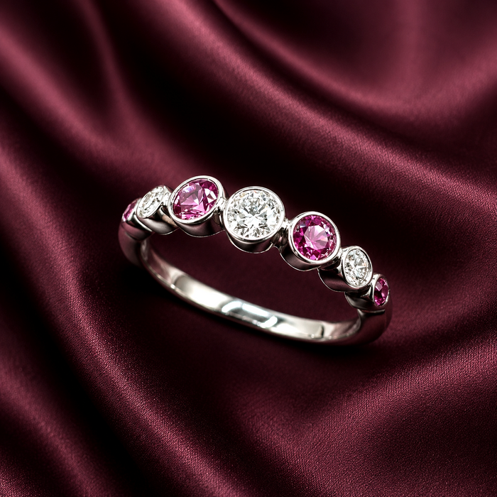 TIFFANY & CO. Pink Sapphire Diamond Ring