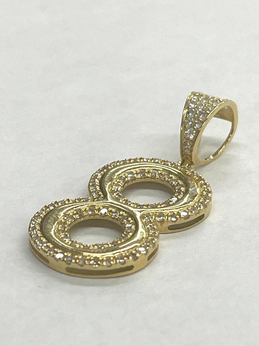 NO BRAND Number 8 Diamond Top Pendant