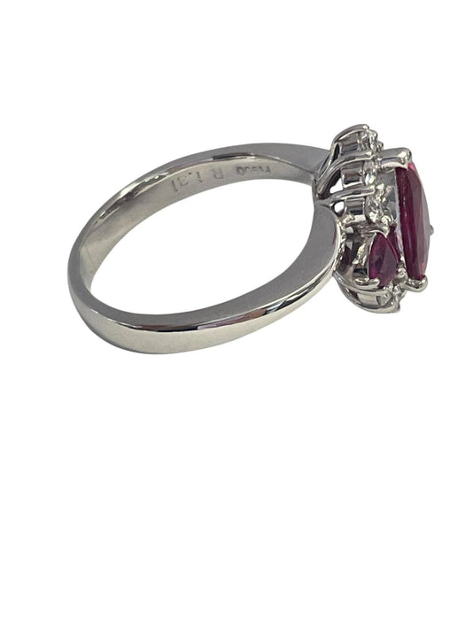 NO BRAND Pear Ruby Diamond Ring