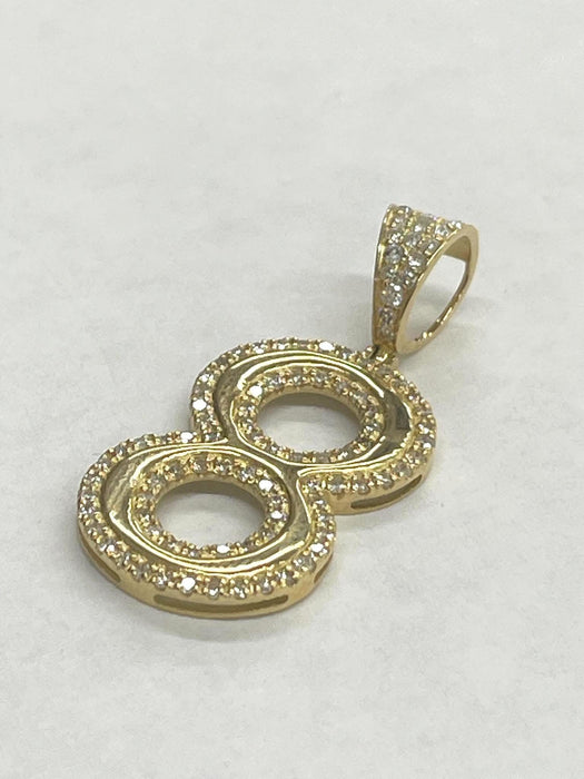 NO BRAND Number 8 Diamond Top Pendant