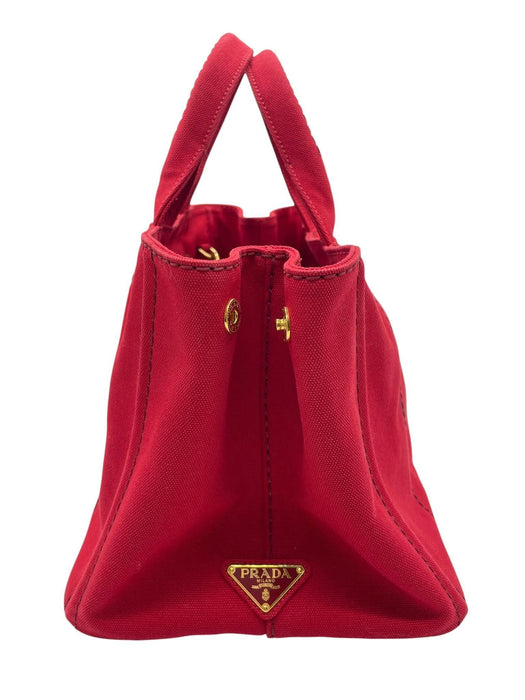 PRADA Canapa in Red Canvas 2-Way Bag