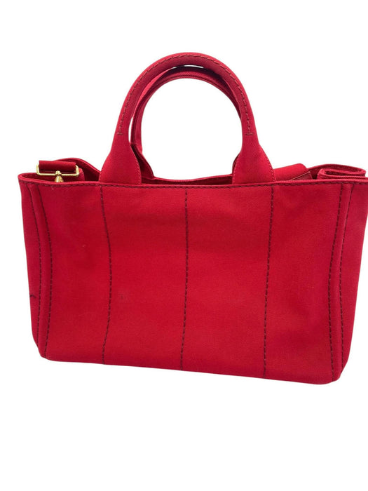 PRADA Canapa in Red Canvas 2-Way Bag
