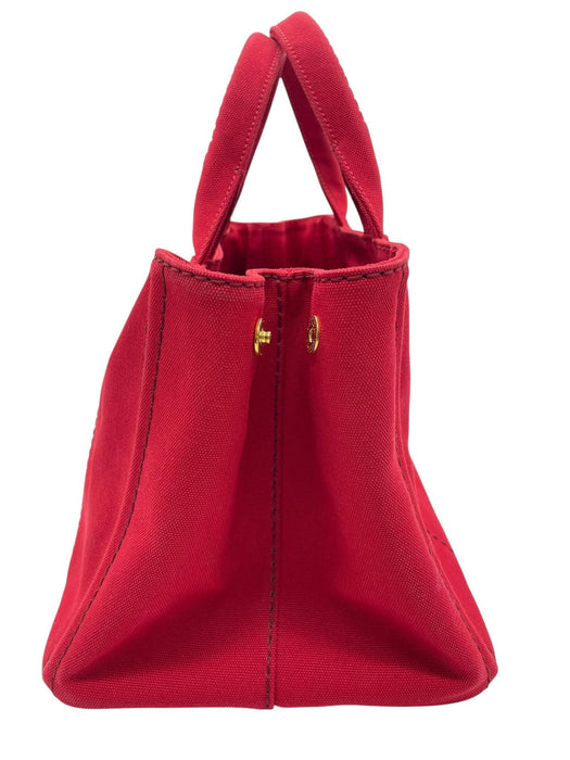 PRADA Canapa in Red Canvas 2-Way Bag