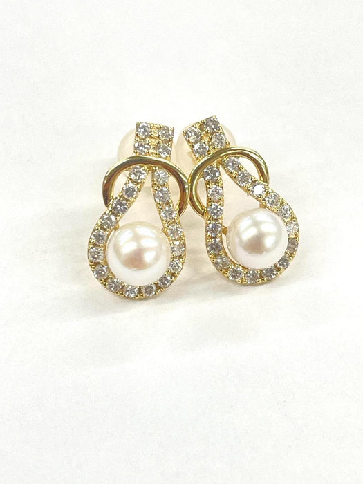 NO BRAND Pearl Diamond Earrings