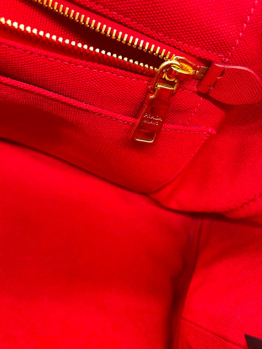 PRADA Canapa in Red Canvas 2-Way Bag