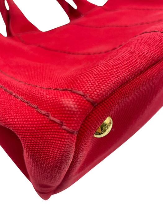 PRADA Canapa in Red Canvas 2-Way Bag