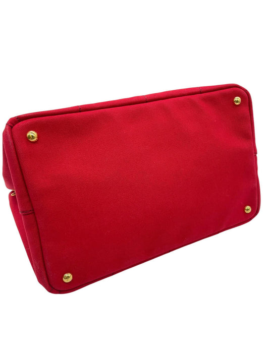 PRADA Canapa in Red Canvas 2-Way Bag
