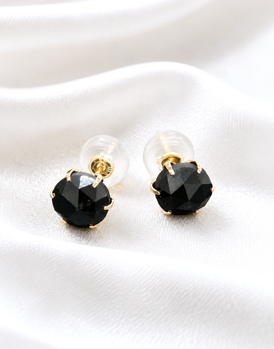 NO BRAND Black Diamond Stud Earrings