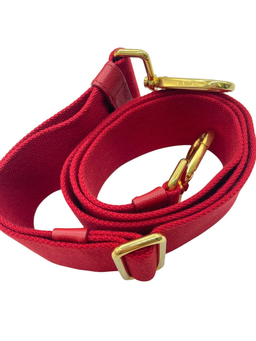 PRADA Canapa in Red Canvas 2-Way Bag