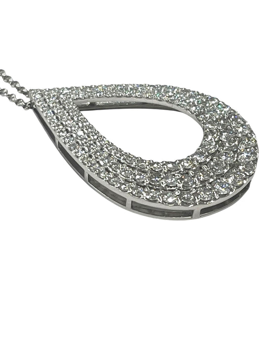 NO BRAND Pear Shape Cluster Diamond Necklace