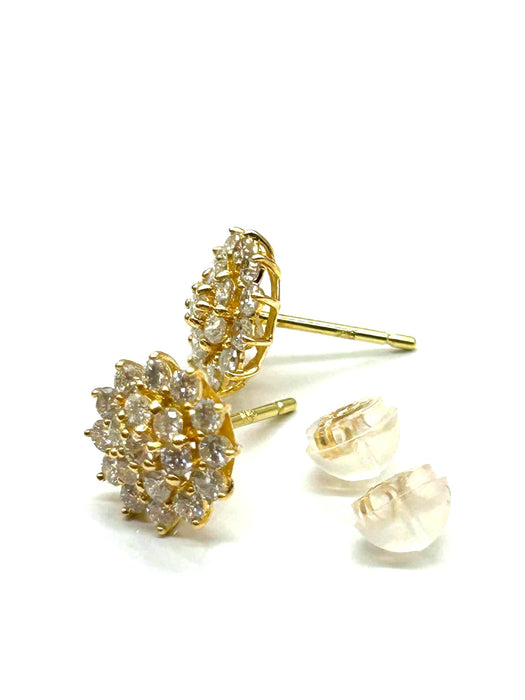 NO BRAND Cluster Diamond Stud Earrings