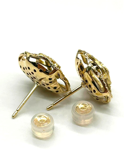 NO BRAND Camelia Black Diamond Earrings