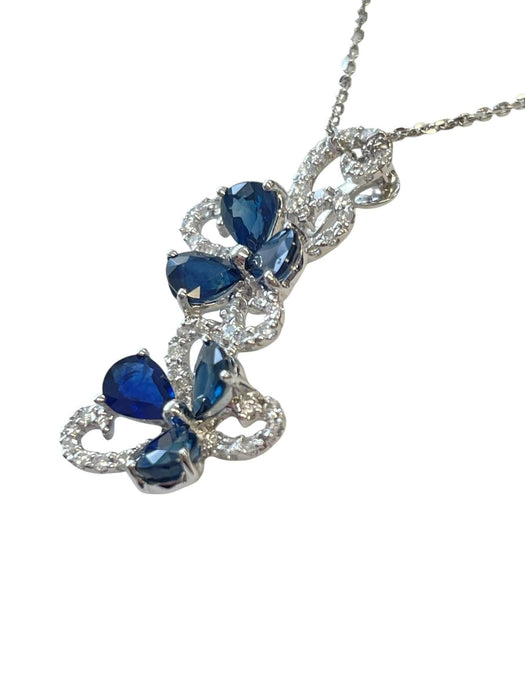 NO BRAND Sapphire Diamond Necklace