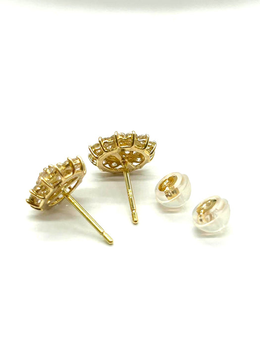 NO BRAND Cluster Diamond Stud Earrings