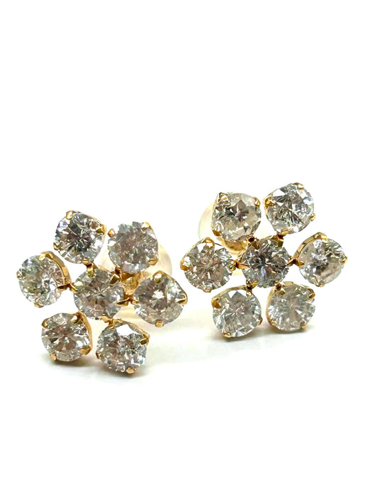 NO BRAND Cluster Diamond Stud Earrings