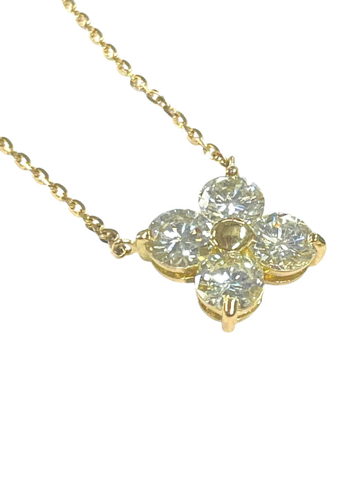 NO BRAND Clover Diamond Necklace