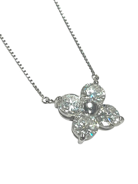 NO BRAND Clover Diamond Necklace