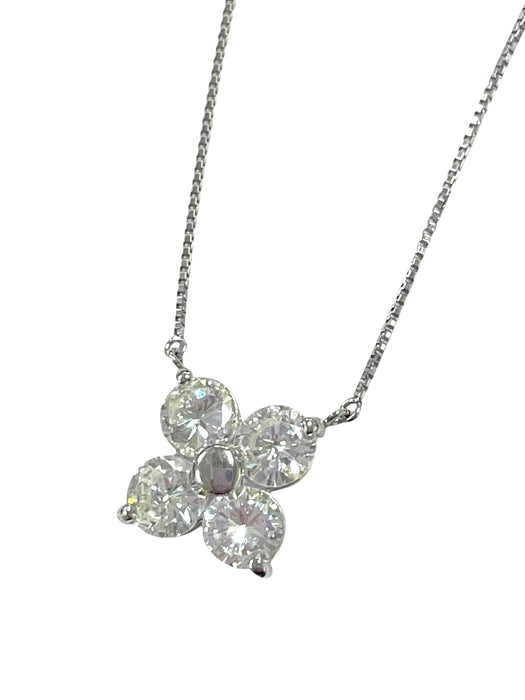 NO BRAND Clover Diamond Necklace