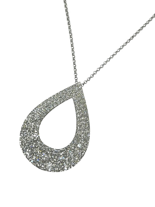 NO BRAND Pear Shape Cluster Diamond Necklace
