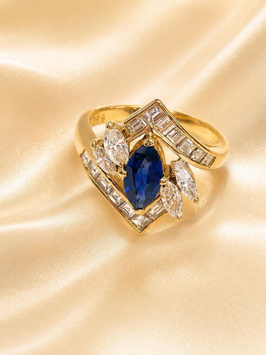 NO BRAND Sapphire Diamond Ring