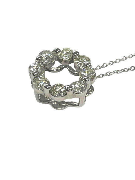 NO BRAND Round Cluster Diamond Necklace