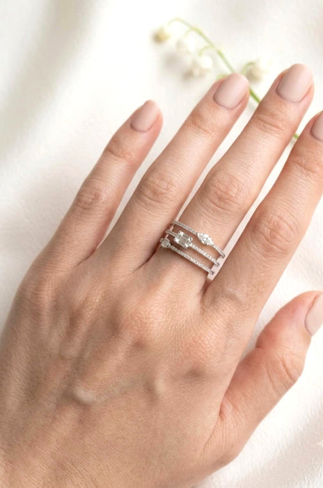 NO BRAND Layered Diamond Ring