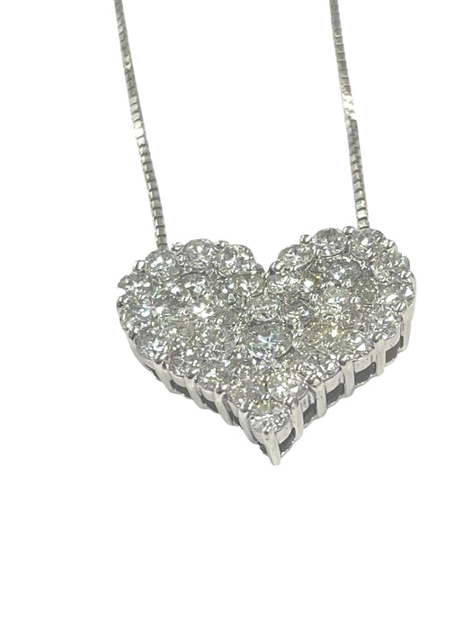 NO BRAND Heart Cluster Diamond Necklace