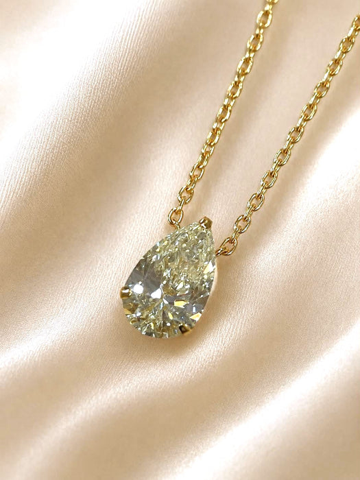 NO BRAND Pear Shape Diamond Necklace