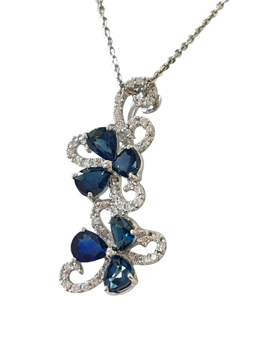 NO BRAND Sapphire Diamond Necklace