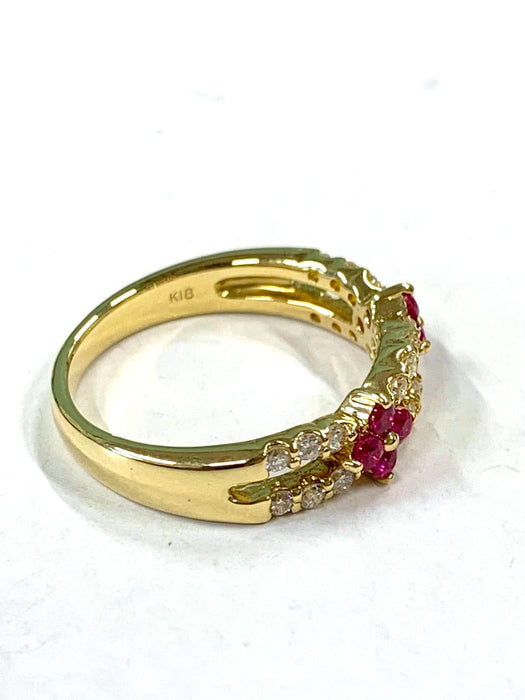 NO BRAND Ruby Clover & Diamond Ring