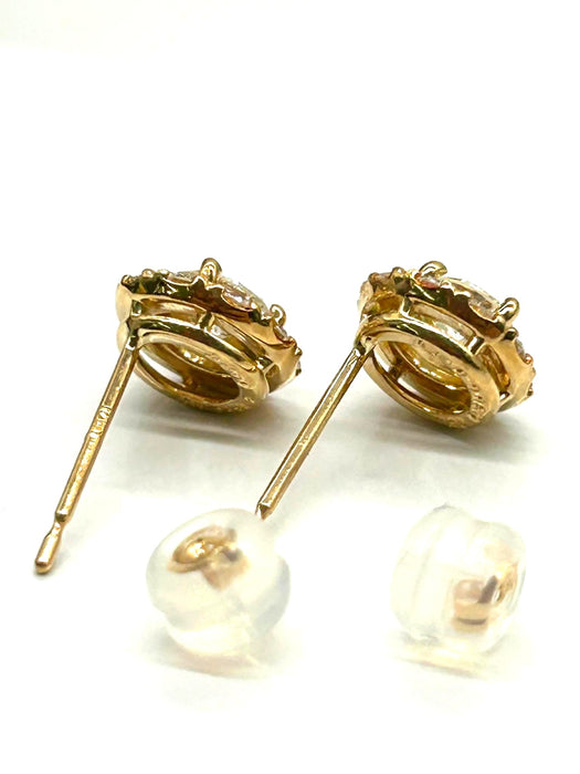 NO BRAND Round Cluster Diamond Earrings