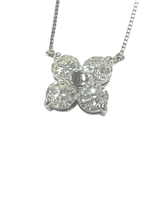 NO BRAND Clover Diamond Necklace