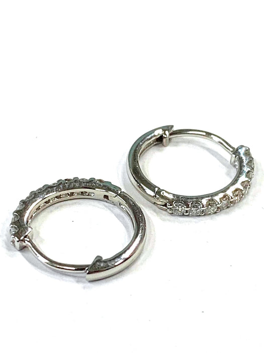 NO BRAND Hoop Diamond Earrings