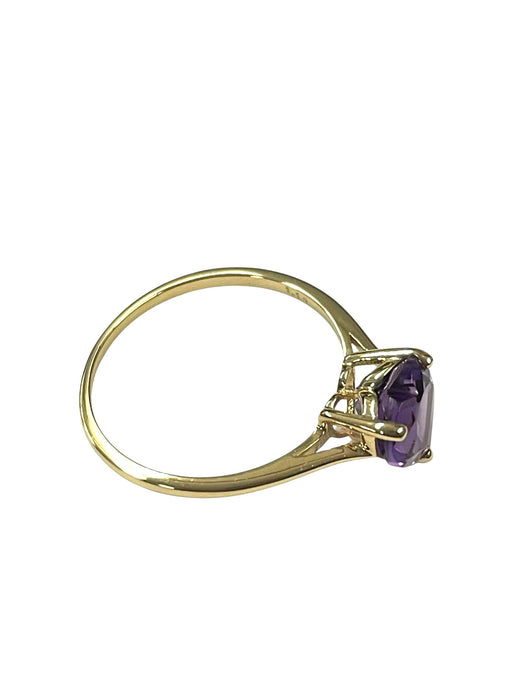 NO BRAND Amethyst Heart Ring