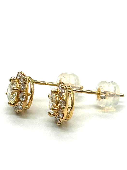 NO BRAND Round Cluster Diamond Earrings